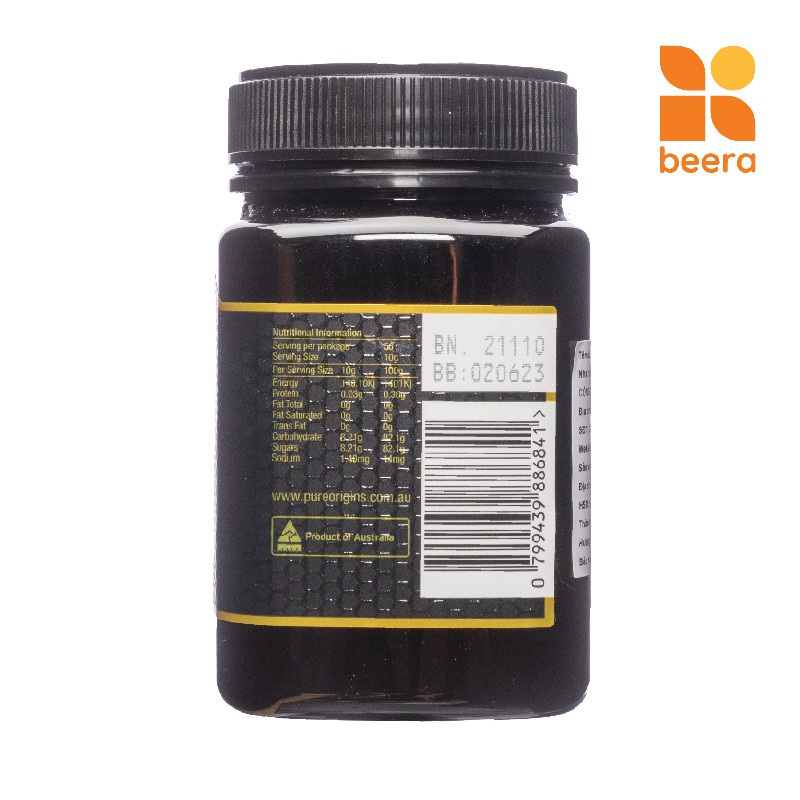 Mật Ong Manuka MGO 250+ Pure Origins Beera hỗ trợ tiêu hoá, giảm sâu răng (500g)