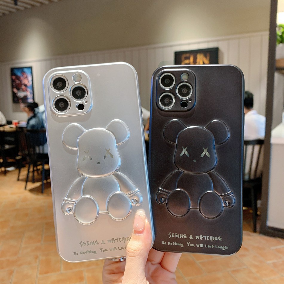 Ốp điện thoại in hình gấu thích hợp cho IPhone 7 8 Plus 11 12 13 Pro Max Xr Xs Max 11Pro 12Pro