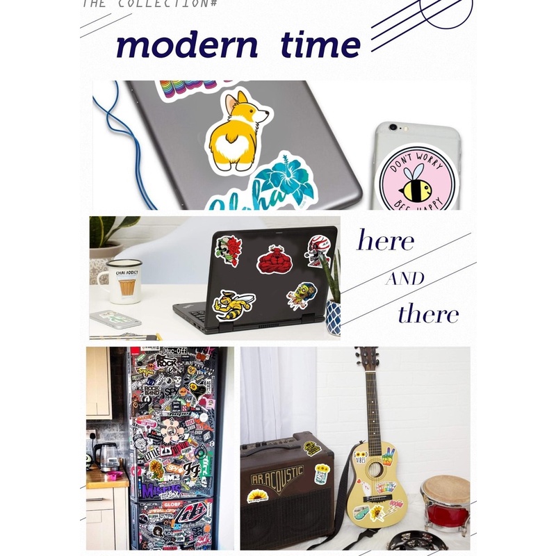 Set 50 nhãn dán anime SK8 chống thấm nước dùng trang trí điện thoại / laptop / máy tính bảng