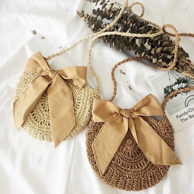 Túi đeo chéo rơm đan thời trang nữ tính