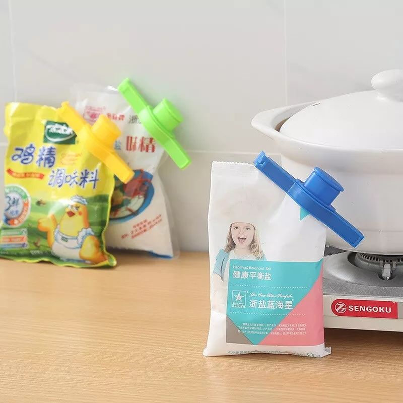 Dụng Cụ Kẹp Miệng Túi Miệng Bao Có Nắp Đổ Tiện Lợi
