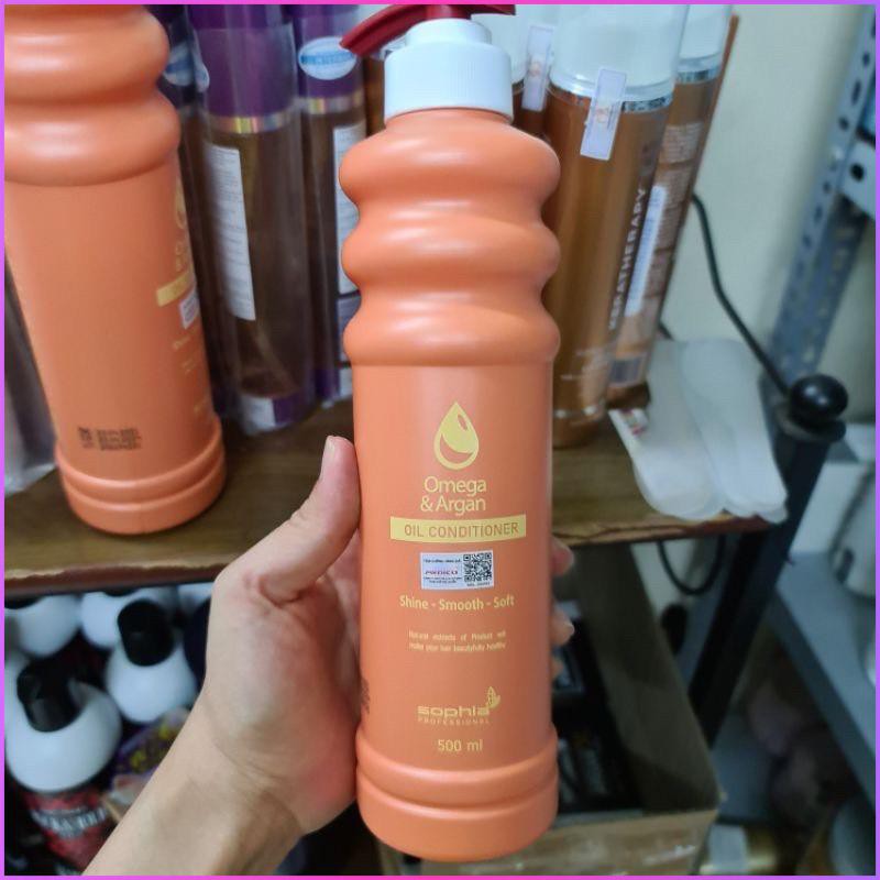 Dầu gội , xả dưỡng tóc siêu thơm Omega và Argan Shampoo - Conditioner Sophia 500ml hàng chính hãng