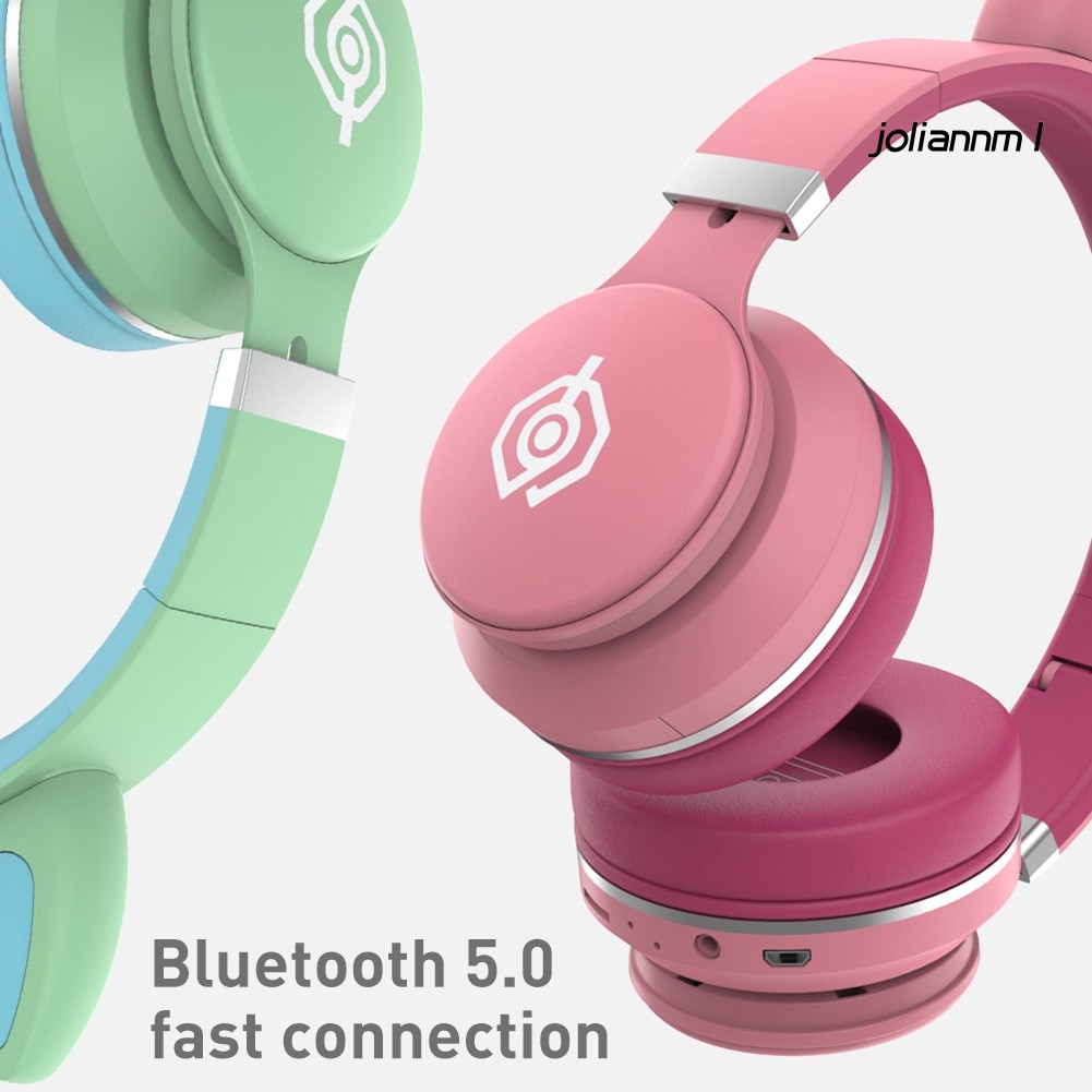 Tai Nghe Chụp Tai Bluetooth 5.0 Không Dây Gấp Gọn Tích Hợp Đèn Led Nhiều Màu