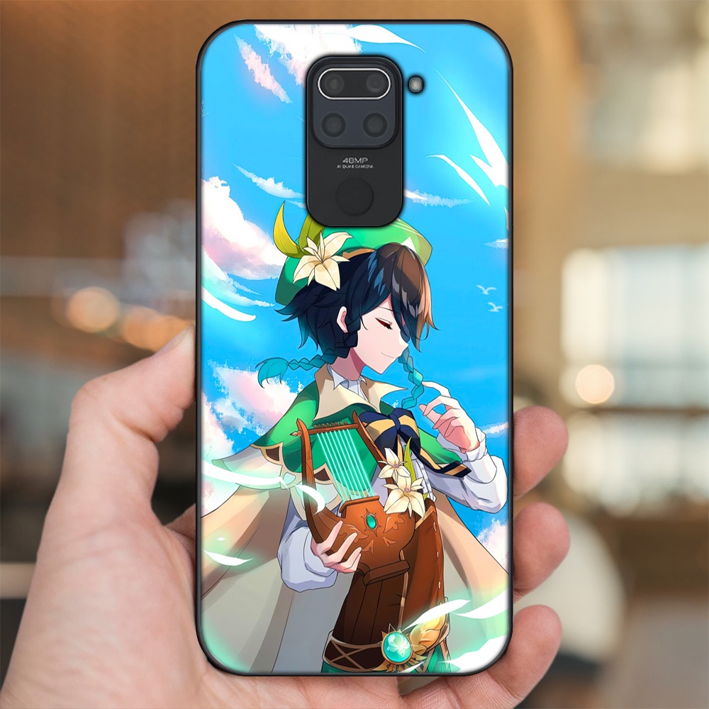Ốp lưng Xiaomi Redmi Note 9 viền đen in hình Venti Genshin Impact