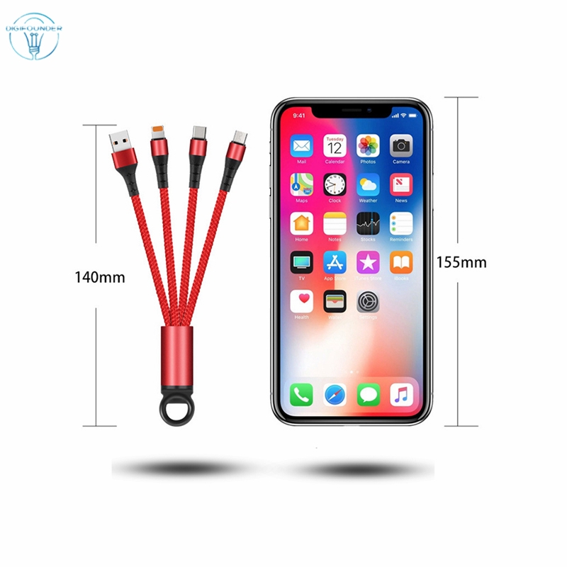 Cáp sạc và truyền dữ liệu 3 trong 1 thiết kế đa năng cho iPhone Android