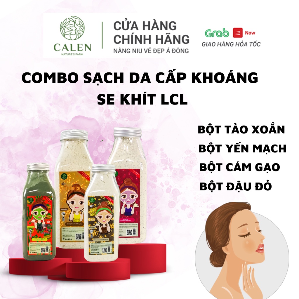 COMBO dưỡng trắng da siêu phẩm, phục hồi da sau khi dùng kem trộn bằng mặt nạ thảo mộc tự nhiên Calen Mask