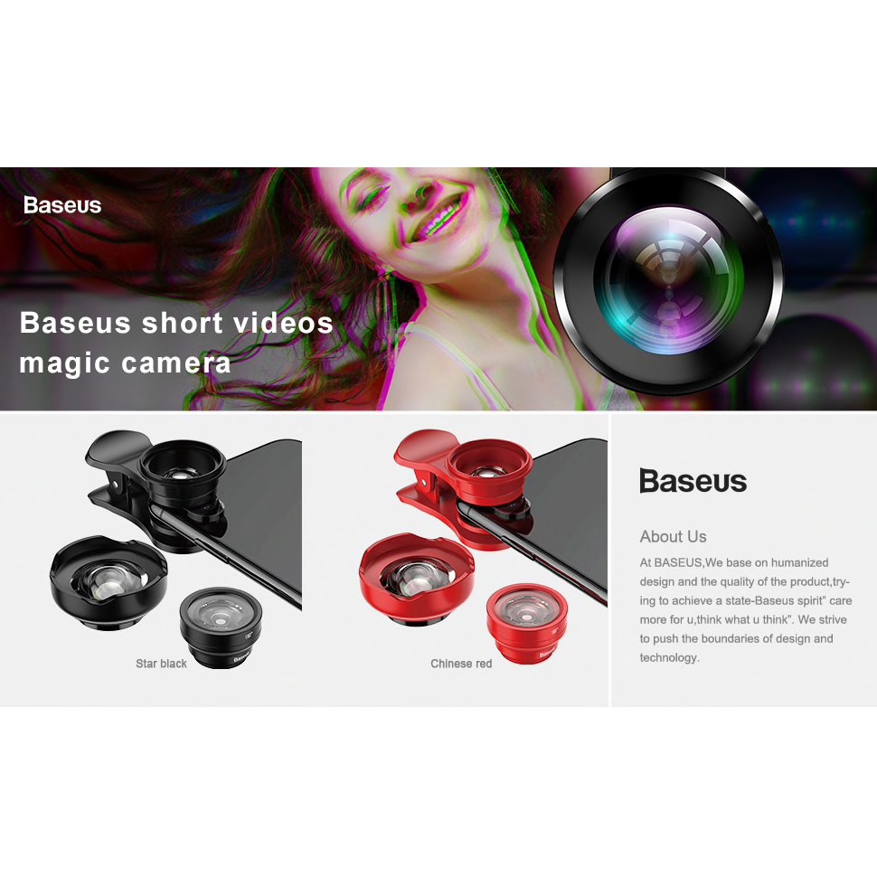 Lens chụp ảnh thần thánh kính quang học HD Baseus 3 in1 cho mọi thiết bị