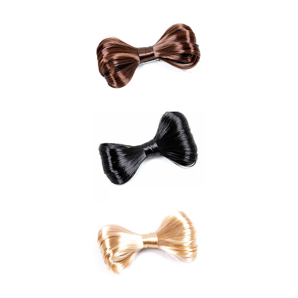 Kẹp tóc mỏ vịt thiết kế dạng tóc giả hình nơ độc đáo