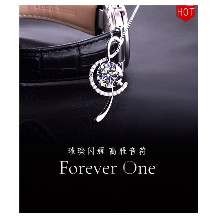 Vòng cổ Mặt Nốt Nhạc PT 950 Karat Kim Cương Cho Nữ-JHS2-P