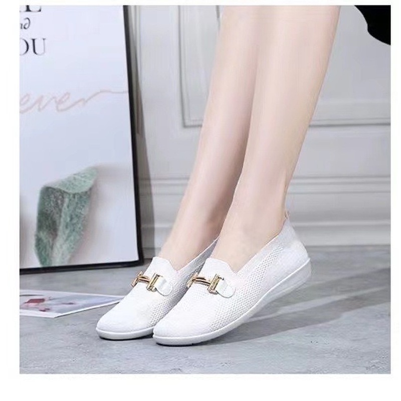 IELGY Giày lười chất liệu vải đế bằng thoáng khí dành cho nữ