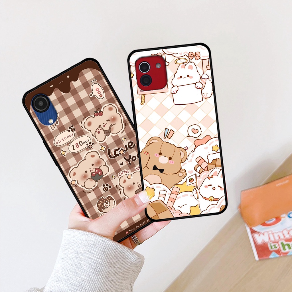 Ốp lưng Samsung A03 - Samsung A03 Core in hình caro gấu thỏ dễ thương