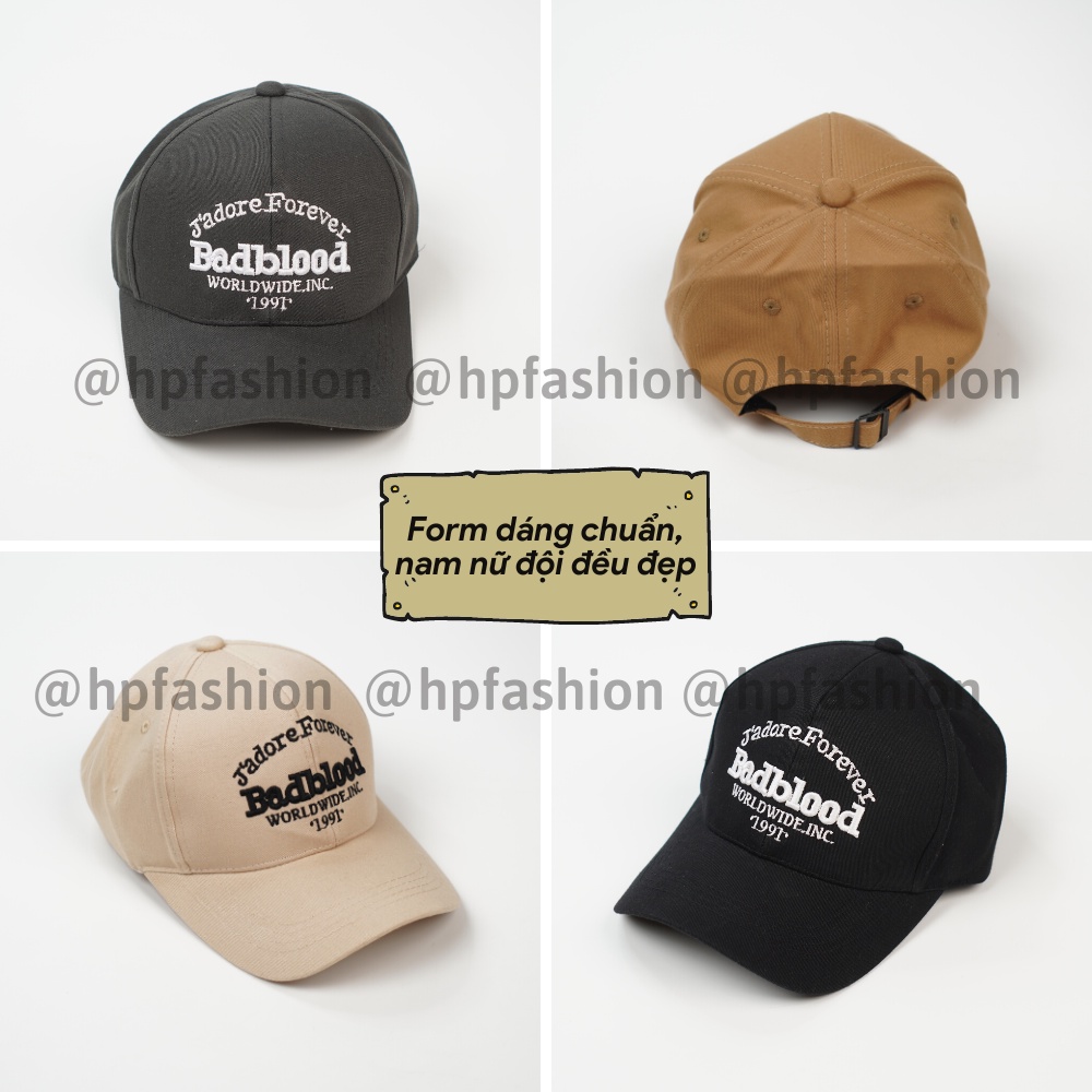 Mũ lưỡi trai ❤️ Nón kết thêu chữ Badblood chất kaki cao cấp form unisex nam nữ N77 - Happy Style