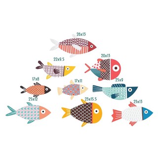 Bộ cá Decor 9 bé cá dán tường siêu đáng yêu Formex 8ly