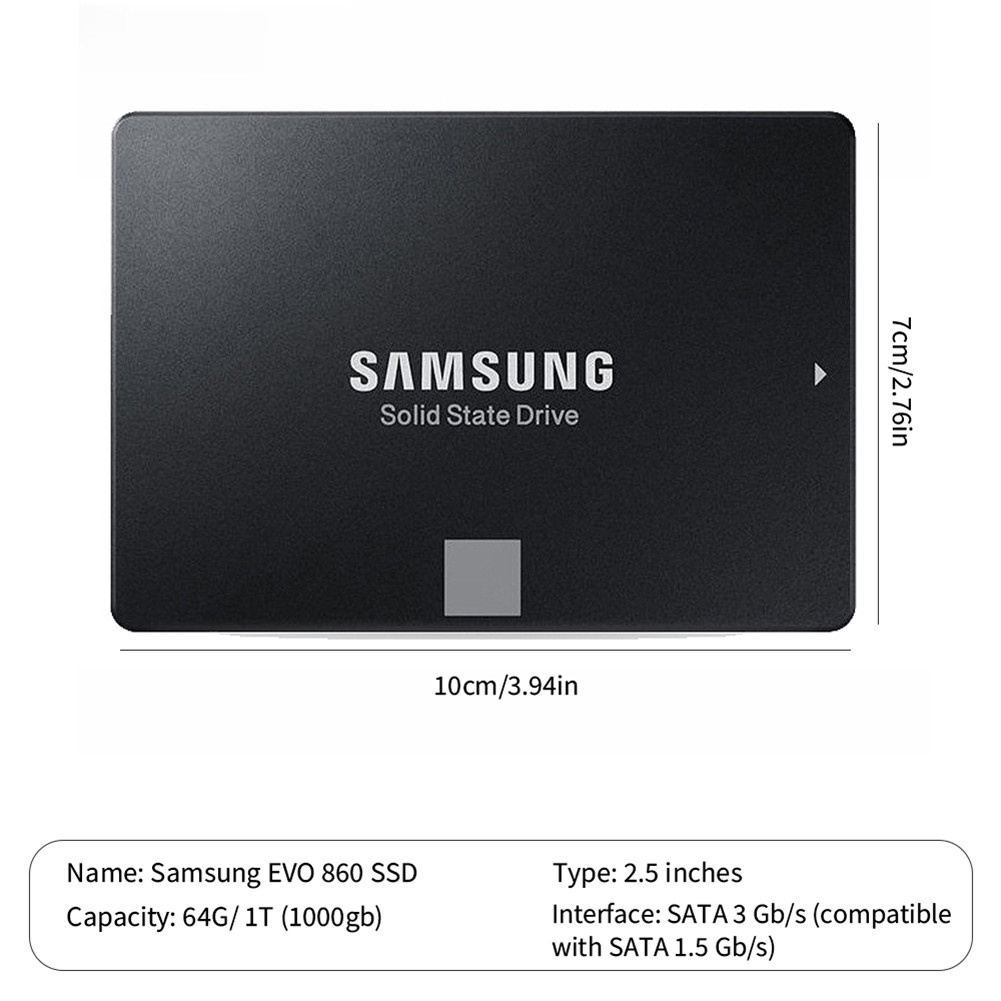 SAMSUNG SSD 870 PRO 64GB 250GB  1TB Internal Solid State Disk for Laptop ITO