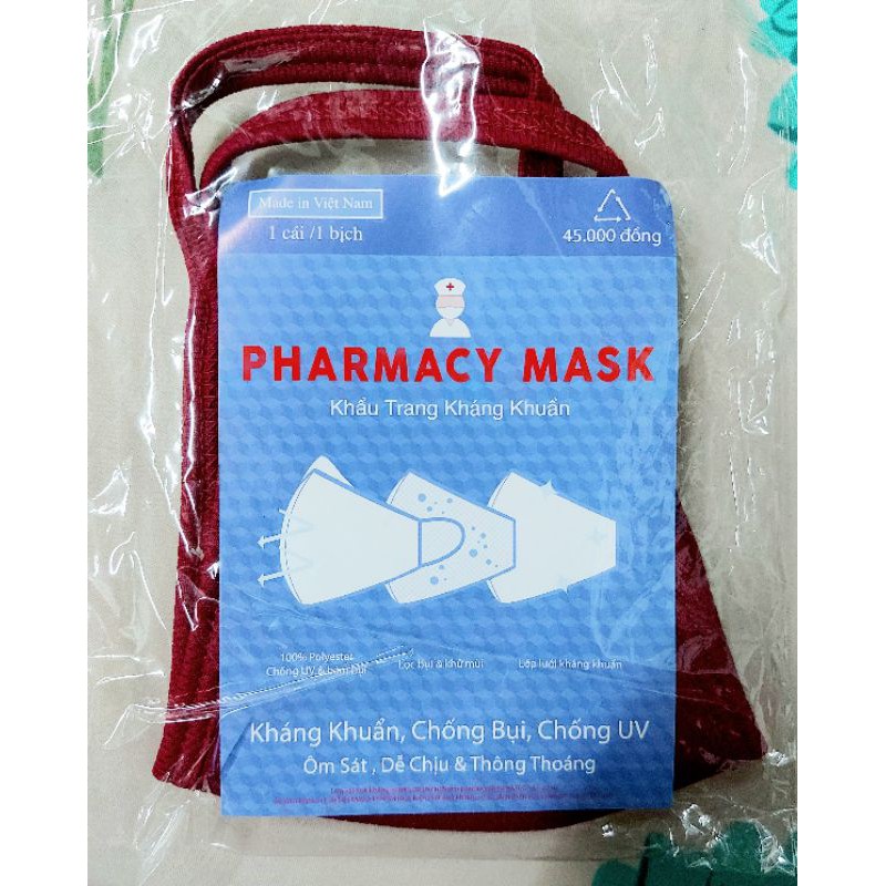 KHẨU TRANG VẢI KHÁNG KHUẨN PHARMACY MASK (3 lớp)