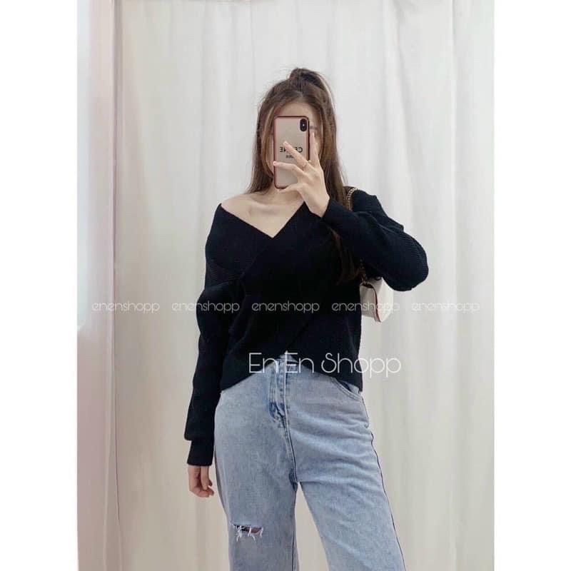 Áo len xoắn vạt chéo ms175 | BigBuy360 - bigbuy360.vn
