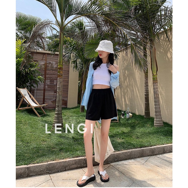 Quần đùi nữ ống rộng da cá chất cotton 95% cao cấp - LK003 | BigBuy360 - bigbuy360.vn