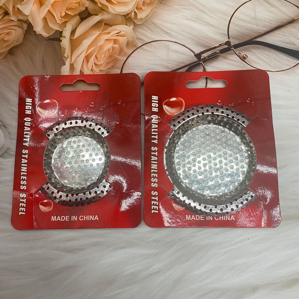 Lọc Rác Bồn Rửa Chén Bát, Nhà Tắm, Nhà Vệ Sinh Bằng Inox 304 Cao Câp, toàn lỗ Đế thấp, thẻ màu đỏ  - LOKING