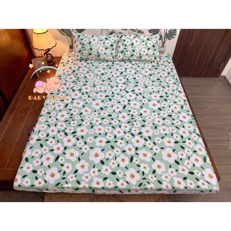 Xả lỗ ga trải giường,Drap ga giường,đủ kích thước,free ship,rẻ nhất tphcm-mã G1231,hoa ban trắng nhí