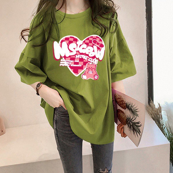 NRVP Áo Thun Tay Ngắn Dáng Rộng Thời Trang Mùa Hè 2021 Cho Nữ