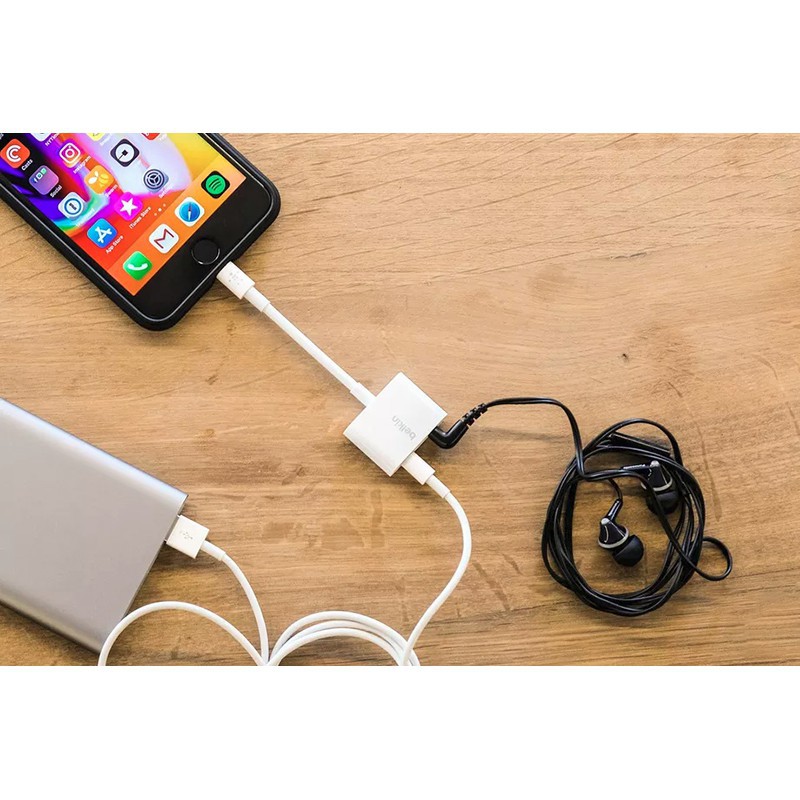 Cáp chuyển đổi cổng Lightning sang Jack tai nghe 3.5 - cáp chuyển đổi tai nghe cho iphone dùng bluetooth