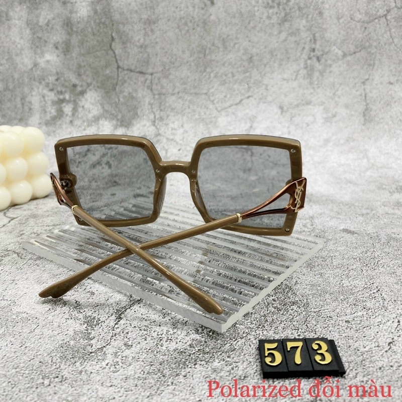 Kính Vuông Nữ Đổi Màu chữ YSL. Tròng poli Đi Ngày Và Đêm Chống Tia UV400 Đi Đêm Chống Chói Hàng Sịn Tốt