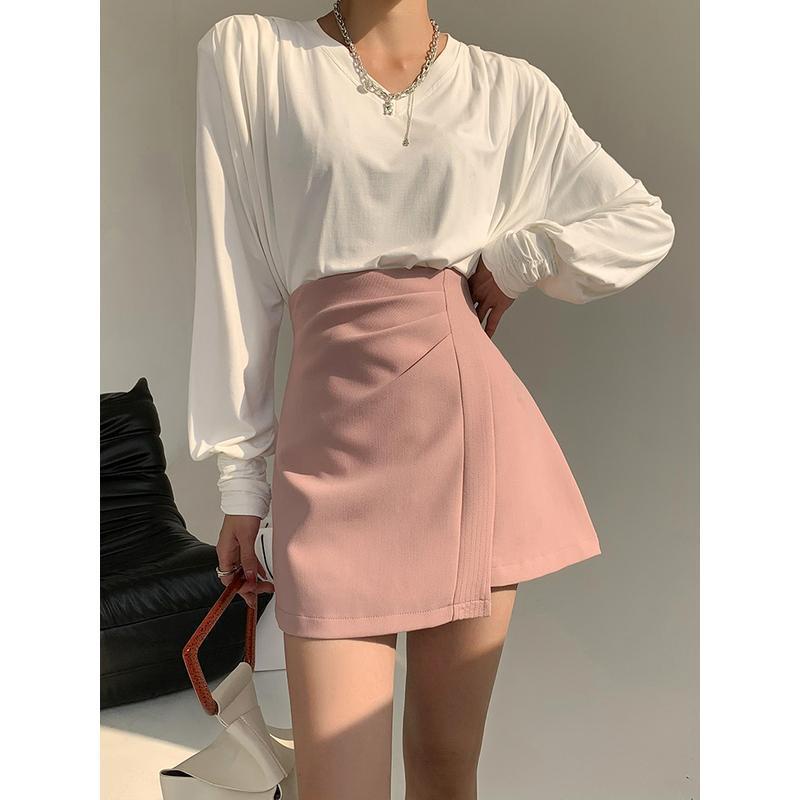 COZOK Chân Váy Chữ A Màu Sắc Đơn Giản Thời Trang Cho Nữ