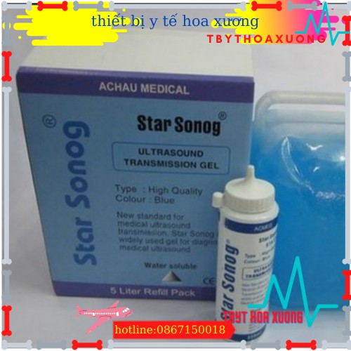 Gel triệt lông,Gel siêu âm Star Sonog can 5 lít màu xanh
