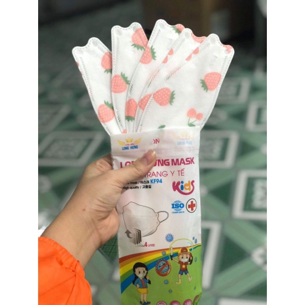 Khẩu trang trẻ em 4D-KF94 Xuất Hàn 4 lớp (túi 10 cái) Cho trẻ từ 1-5 tuổi và 6-12 tuổi
