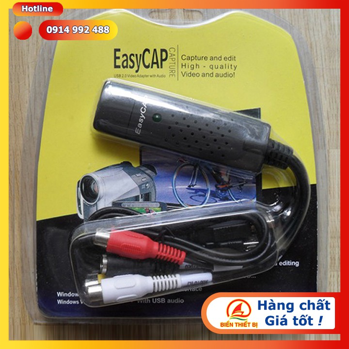 EasyCapture USB ghi hình AV, S-Video - Chuyển đổi USB 2.0 ra AV và Svideo, lưu hình ảnh Video từ Camera vào máy tính