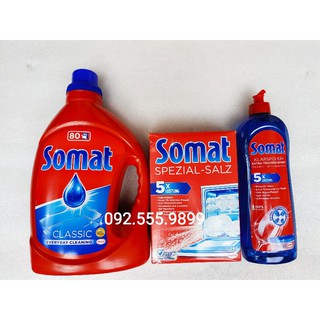Combo Somat : Gel Somat 2 lít + muối Somat 1,2kg + bóng somat 750ml cho máy rửa bát
