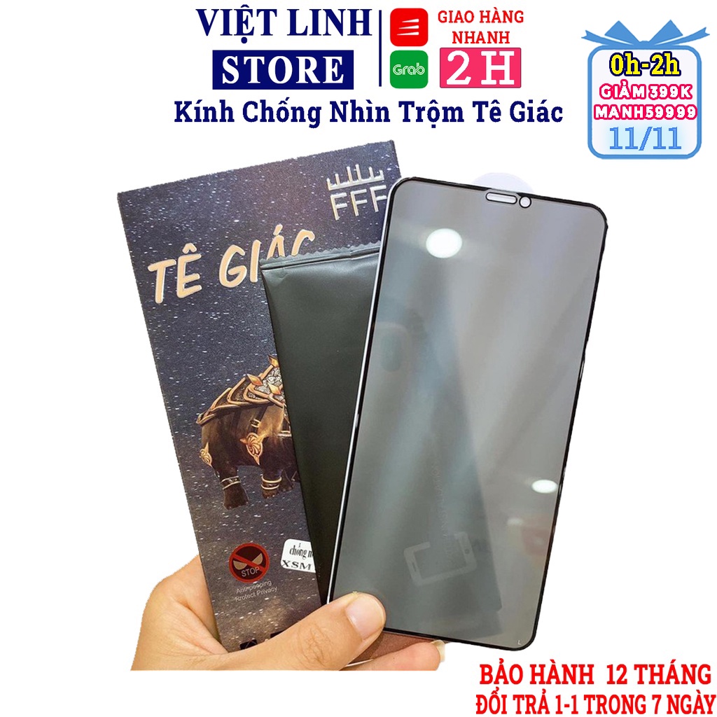 Kính chống nhìn trộm tê giác, kính cường lực đầy đủ mã từ iPhone 6P-->Iphone12 mini/promax - Việt Linh Store
