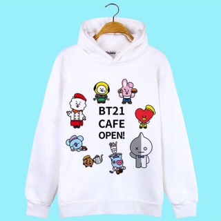 (Tặng ảnh BTS)Hoodie BTS BT21 Cafe