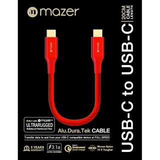 Cáp Mazer Alu.Dura.Tek USB-C to USB-C 3.1A/0.2M