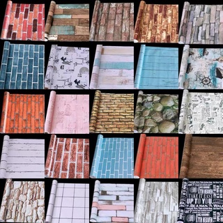 Decal 1m x 45cm Giấy dán tường decor gạch xám trắng BBC22