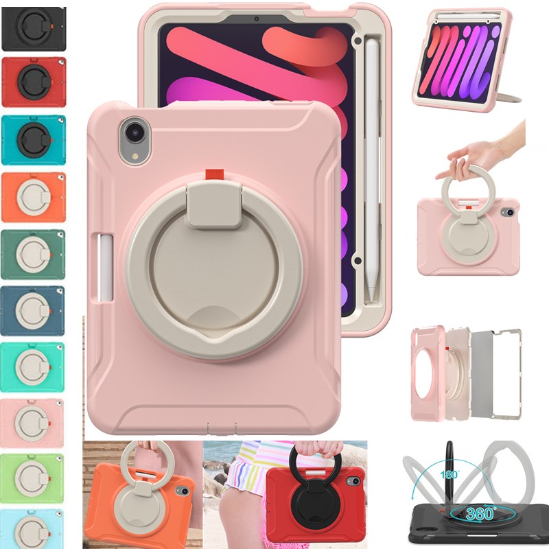 Ốp Máy Tính Bảng Nhựa Cứng Chống Sốc Có Giá Đỡ Xoay 360 Dành Cho iPad Mini 6 2021