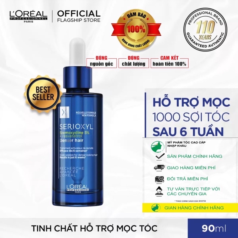 Tinh chất mọc tóc gia tăng 1700 sợi trong 3 tháng Serioxyl Denser Hair L'oreal 90ml