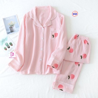 Pijama Sau Sinh vải xô Muslin cao cấp W09