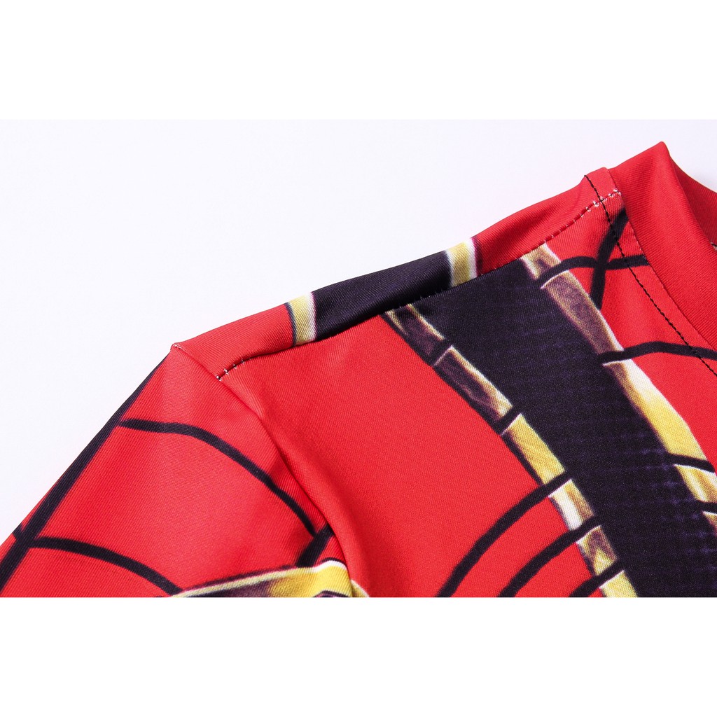 Áo thun HUQISHA họa tiết iron spiderman thời trang dành cho nam