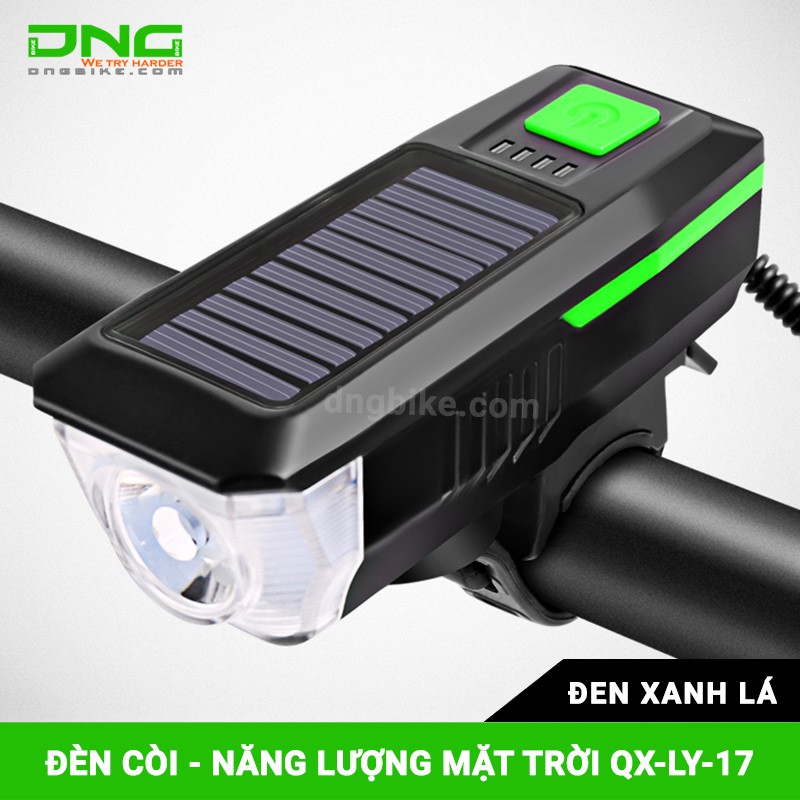 Đèn pha năng lượng mặt trời kết hợp pin sạc có còi QX-LY-17