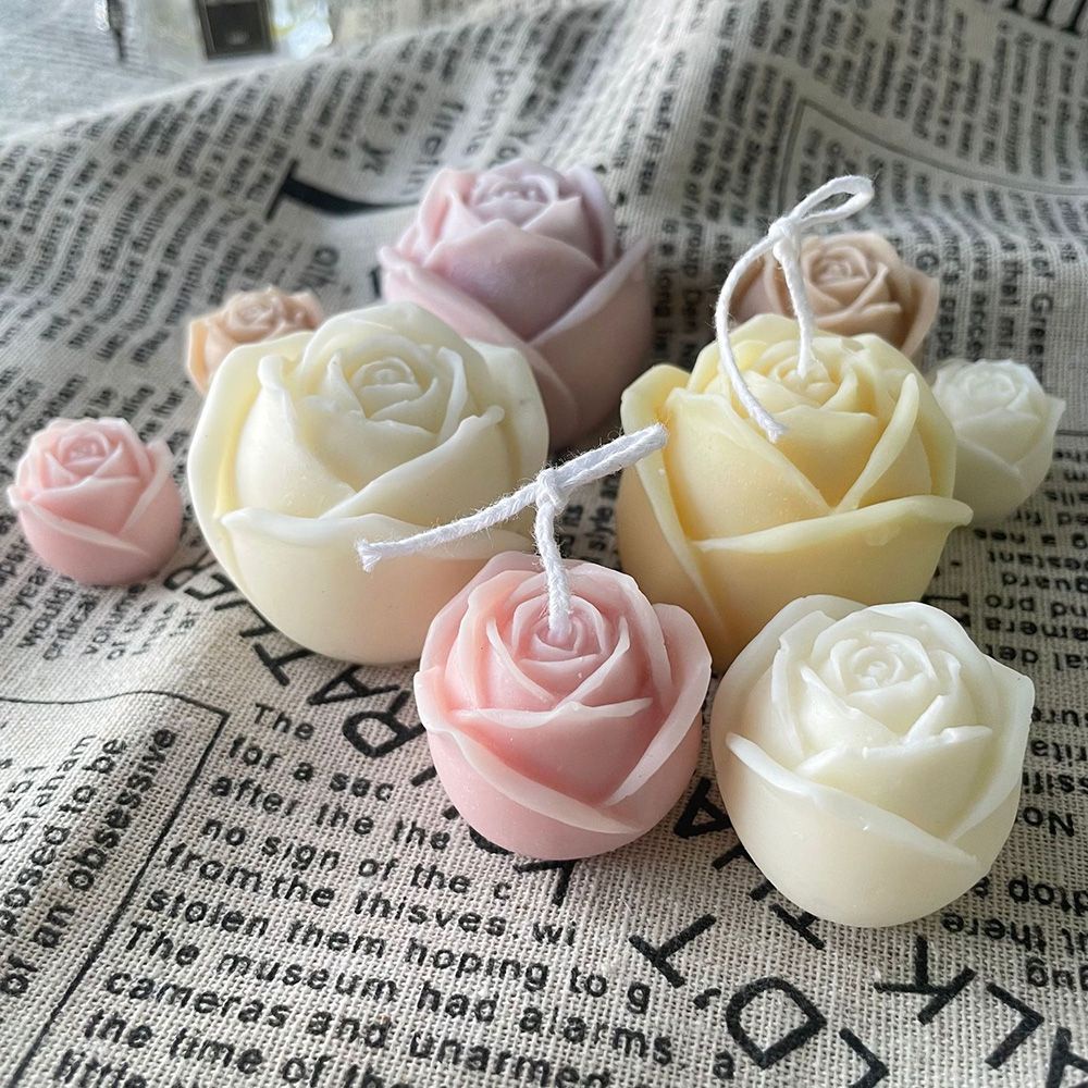 Khuôn silicone làm xà phòng/nến thơm hình hoa hồng 3D DIY