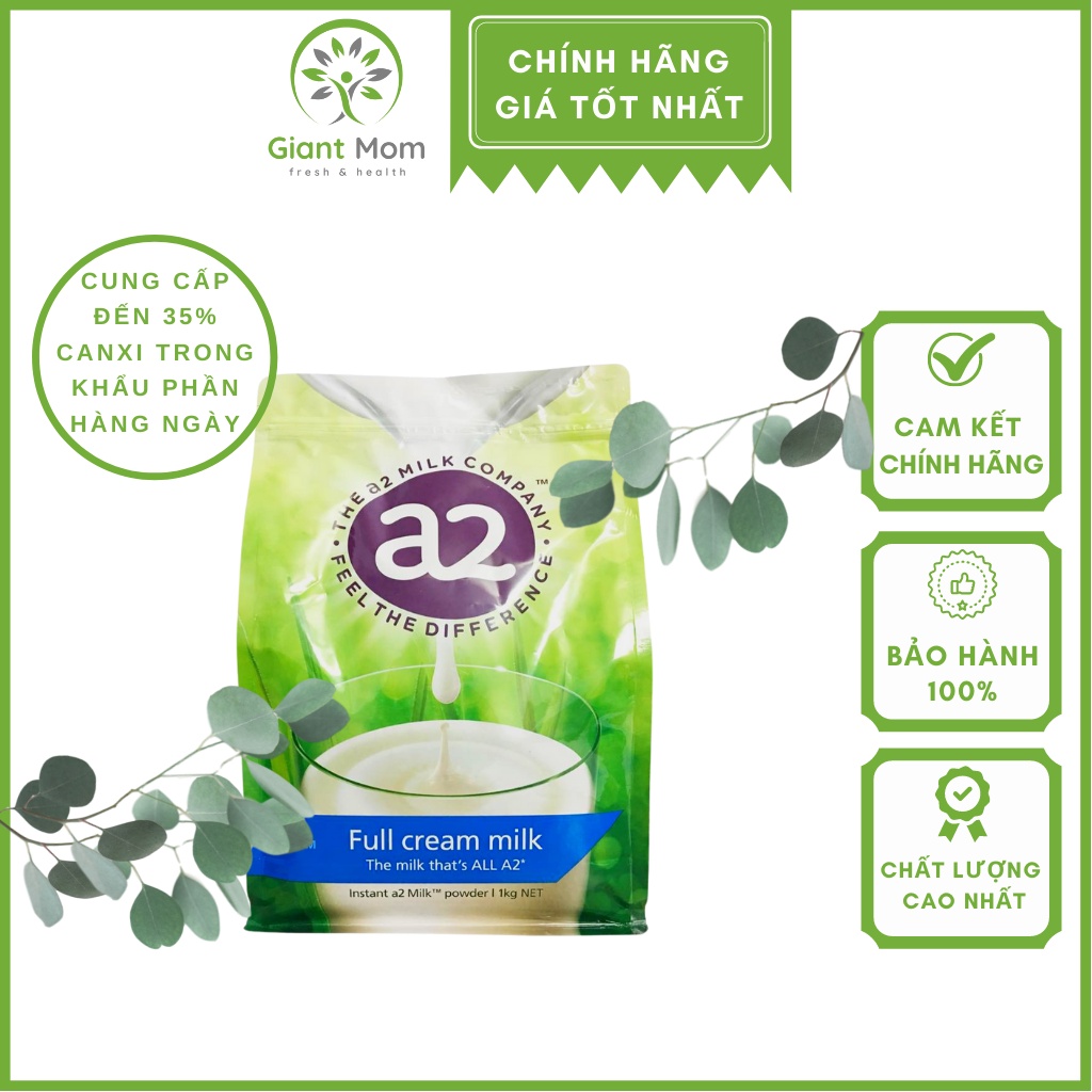 Sữa Tươi A2 Nguyên Kem 1kg Giantmom - Sữa A2 Úc Nguyên Kem Dạng Bột 1kg Hàng Chính Hãng