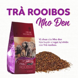 Trà thảo mộc Rooibos Nam Phi - Hương nho đen 100gr ( 40 túi lọc)-  Rooibos tea Blackcurrant