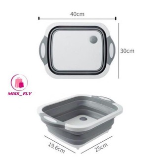 Bộ chậu gấp gọn kèm thớt đa năng