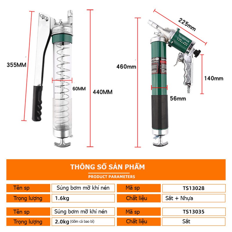 Thiết bị bơm mỡ bằng tay 600cc Tuosen