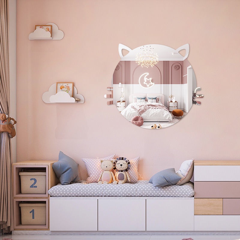 Gương Dán Tường Tự Dính Bằng Acrylic Mềm Hình Động Vật Hoạt Hình Trang Trí Nhà Cửa/Phòng Ngủ/Phòng Tắm/Nhà Ký Túc Xá
