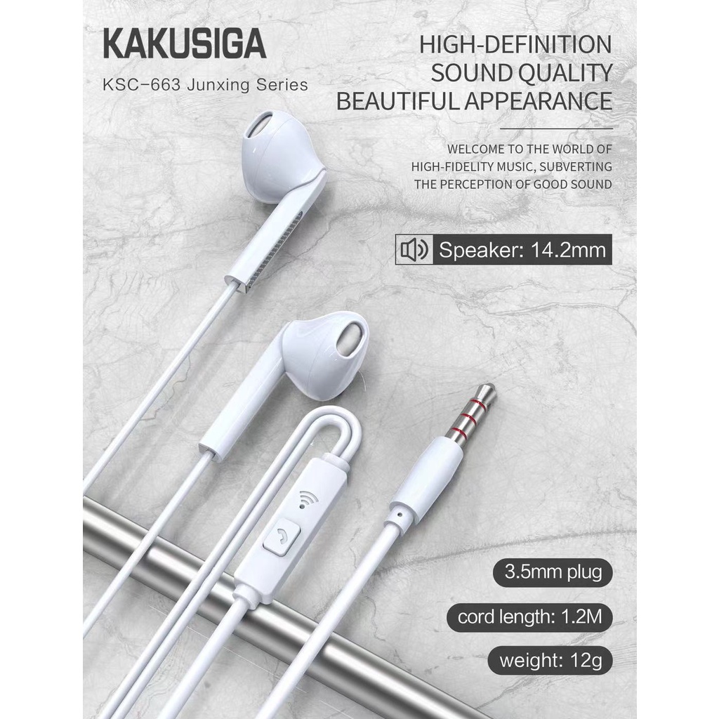 Tai nghe dây chân tròn chính hãng KAKU mã KSC - 663