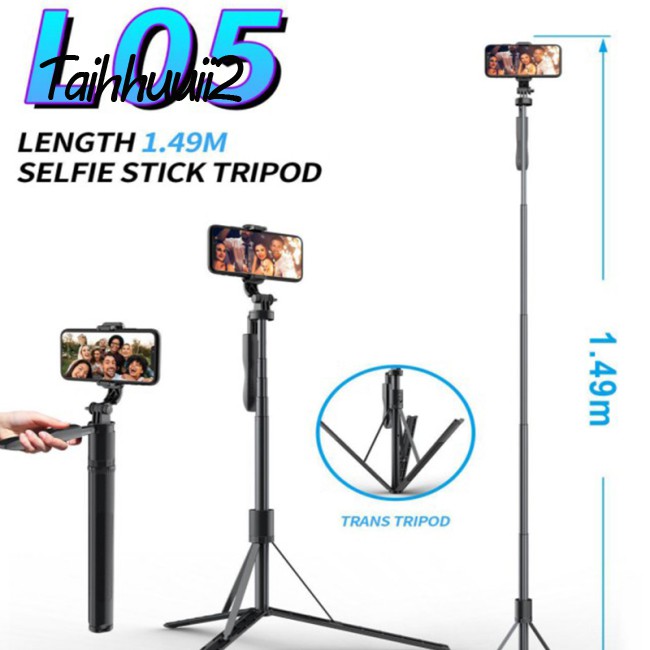 Huuii L05 Extended Bluetooth Selfie Stick Stable Camera Stand Tripod Remote Control Selfie Stick