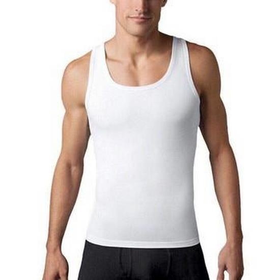 Áo ba lỗ nam trắng chất cotton đông xuân thoáng mát cổ tròn form rộng có big size tay ngắn Chibishopsince2018