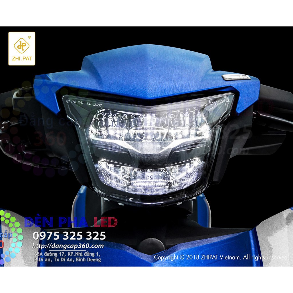 Exciter 150 Phiên bán Sporty 2019, đèn Pha led 2 tầng Ex150-  Zhi.pat- Màu khói zhipat